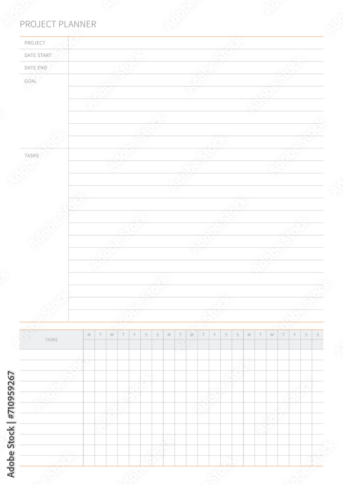 project plan design template in a modern, simple, and minimalist style. Note, scheduler, diary, calendar, planner document template illustration. project plan design template in a modern, simple, and minimalist style. Note, scheduler, diary, calendar, planner document template illustration.