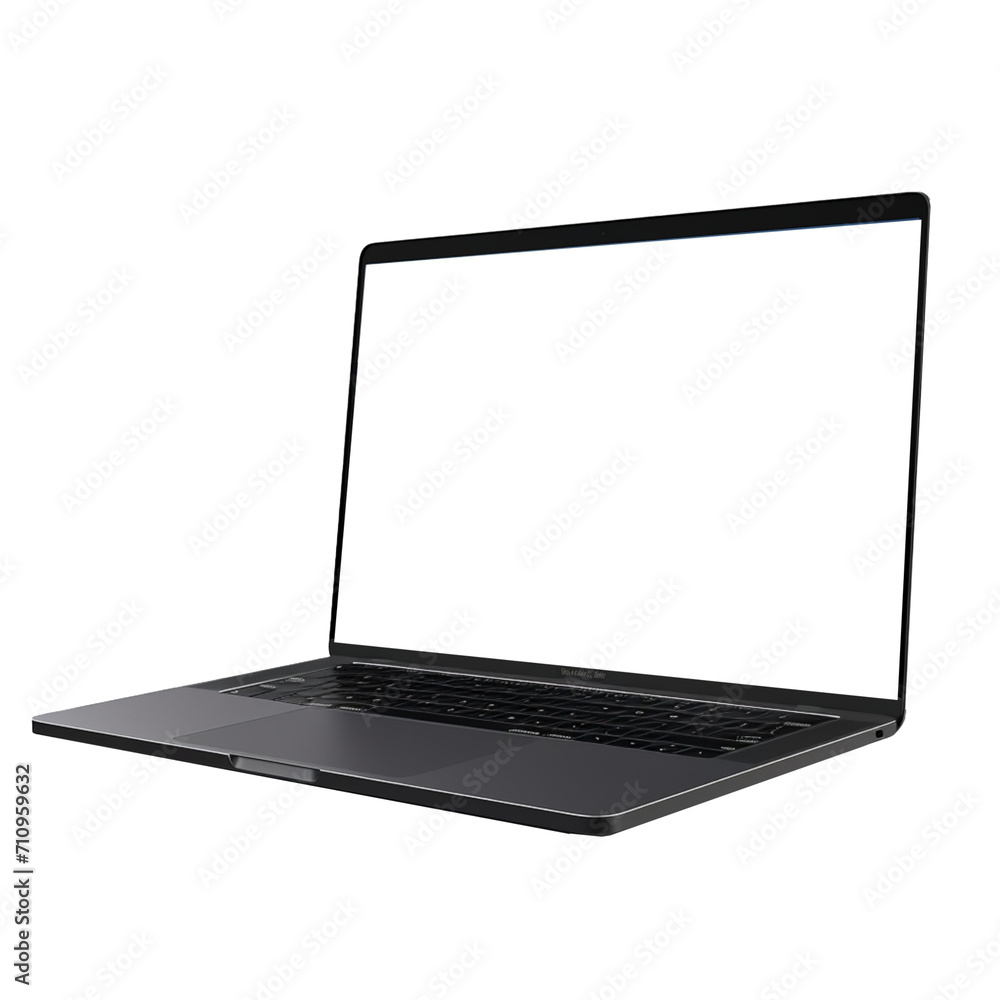 A Laptop Mockup. Cutout isolated on a transparent background. PNG - AI Generative A Laptop Mockup. Cutout isolated on a transparent background. PNG - AI Generative