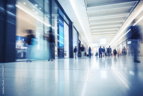 Motion Blur of People Walking in a Shopping Mall