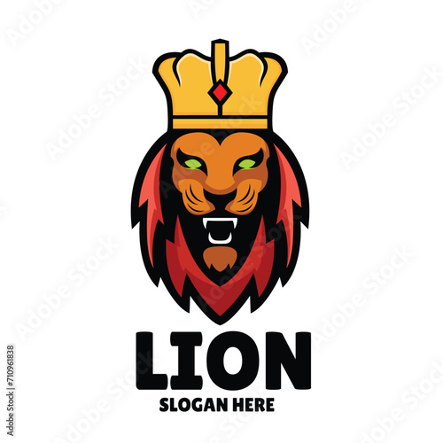 lion mascot logo esports illustration 