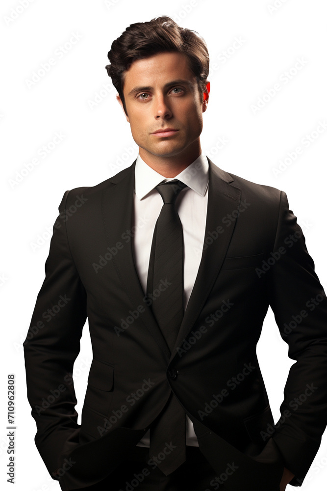 A Confident Businessman in Black Suit. Cutout isolated on a transparent background. PNG - AI Generative A Confident Businessman in Black Suit. Cutout isolated on a transparent background. PNG - AI Generative