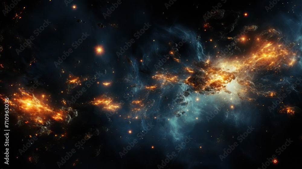 A breathtaking view of a vibrant galactic nebula with star-forming regions A breathtaking view of a vibrant galactic nebula with star-forming regions