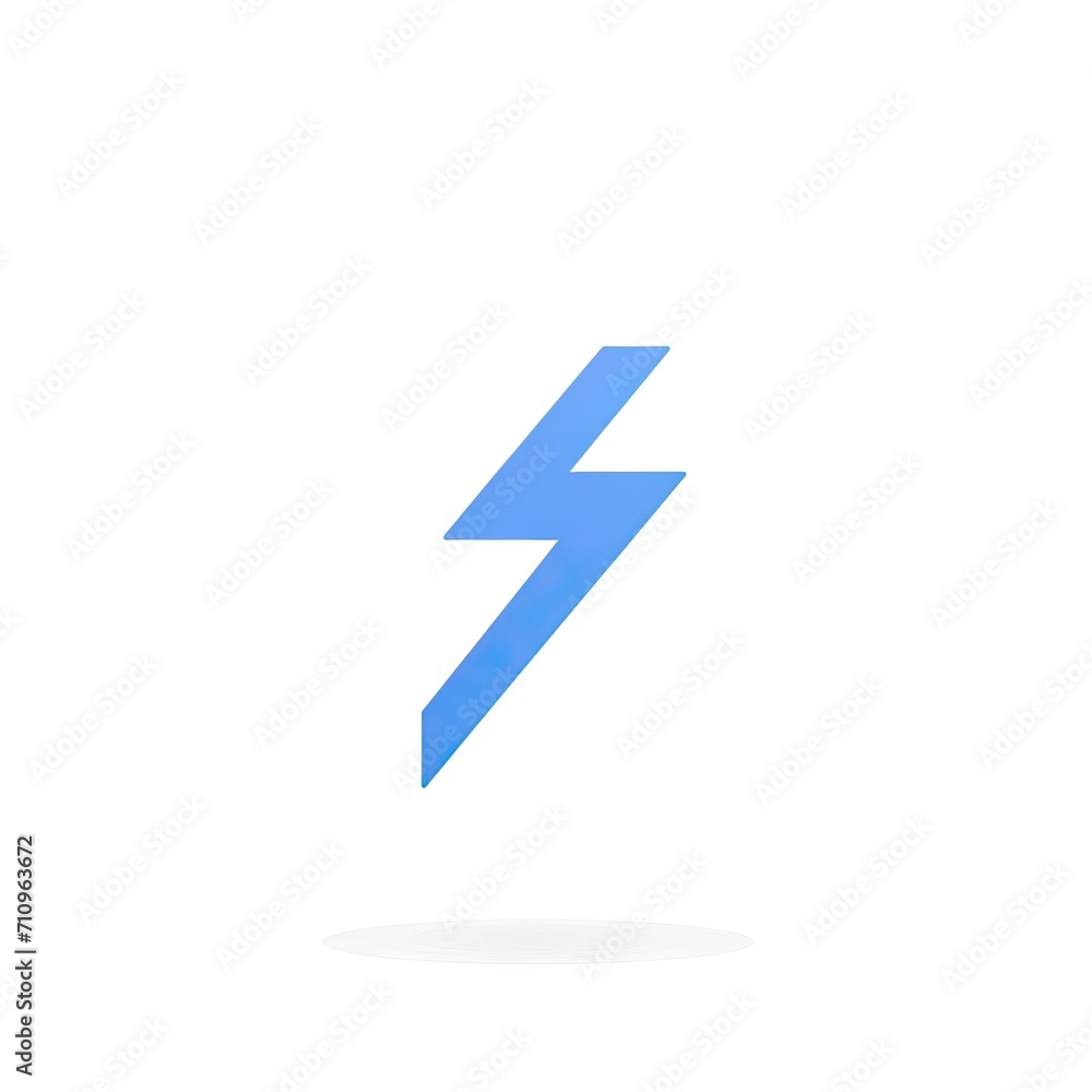 Sleek blue lightning bolt icon on a white background Sleek blue lightning bolt icon on a white background