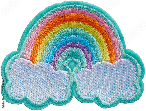 Photos Rainbow Embroidery Patch - Ready to use PNG Cutout Premium Isolated Image