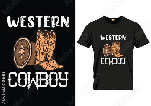 Arizona rodeo wild west cowboy chaos western vintage t shirt design. American cowboy design. vintage hat and boot illustration, apparel, t shirt, sticker, printing, typography, and calligraphy photo