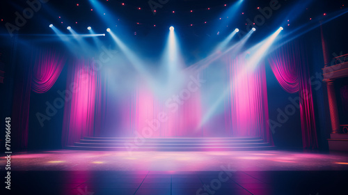 celebration  concert  party  stage  club  event  night  festival  nightclub  show. in night club at stage has floor set now for concert festival. above there light and smoke follow to party attendees