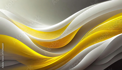 3D Light White Background with  Yellow waves and gradient effect; abstract wallpaper; elegant horizontal banner. abstract background with waves