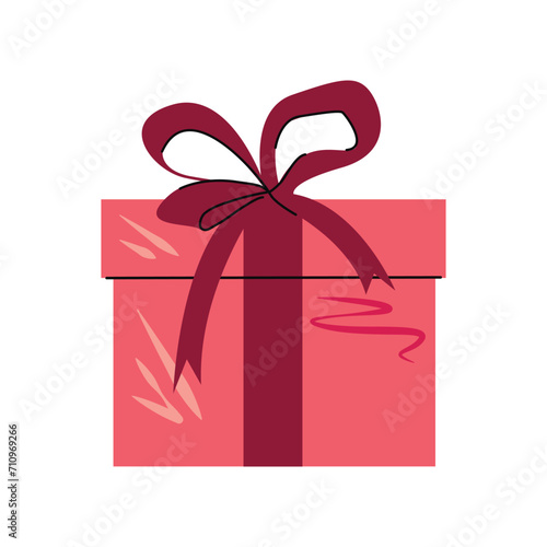 Gift in a pink box, concept for valentine's, birthday, mother's day