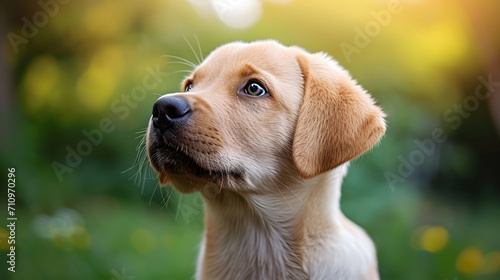 golden retriever puppy, an adorable Labrador Retriever puppy learning new tricks, illustrating its eagerness to please and quick learning abilities photo