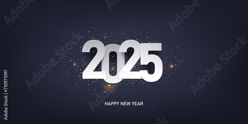 Happy new year 2025 background. Holiday greeting card design.