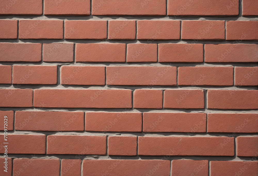 Fototapeta premium Shadowed and illuminated red brick wall with decorative design