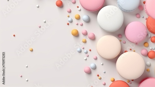 Sweets made from marshmallows and marmalade on a pastel pink background, Concept: confectionery and holiday food decorations