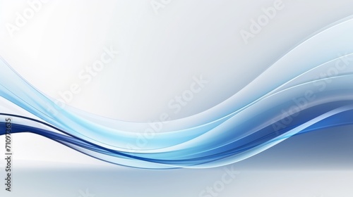 Minimalistic Blue Curve Lines Background for Presentation Design AI Generated