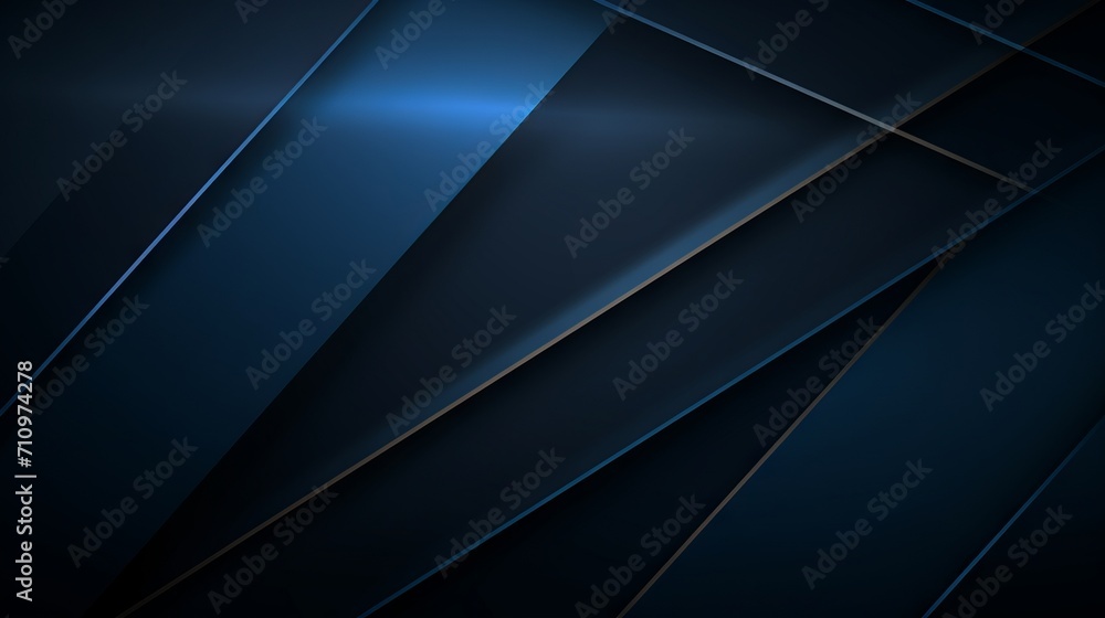 Modern Dark Blue Banner Background with Geometric Diagonal Overlay AI Generated