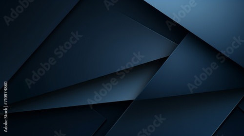 Modern Simple Dark Navy Blue Background with Overlapping Triangle Layers AI Generated