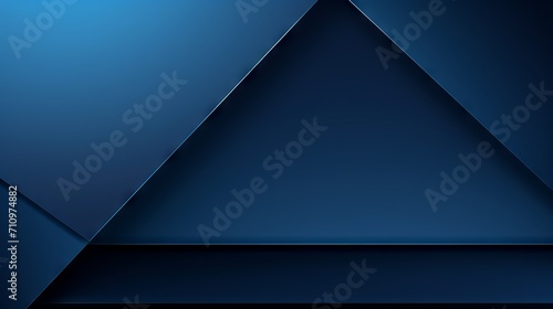 Modern Simple Dark Navy Blue Background with Overlapping Triangle Layers AI Generated