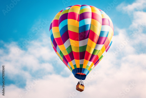 colorful air balloon floating in the sky, hot air balloon in sky, generative