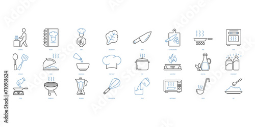 Cooking icons set. Set of editable stroke icons.Vector set of Cooking