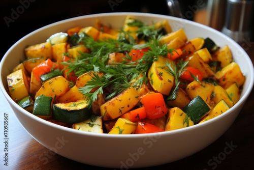 Delectable Array of Grilled Vegetables Expertly Presented on Beautifully Crafted Ceramic Plates