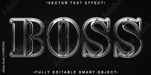 Shiny Dark Boss Vector Fully Editable Smart Object Text Effect