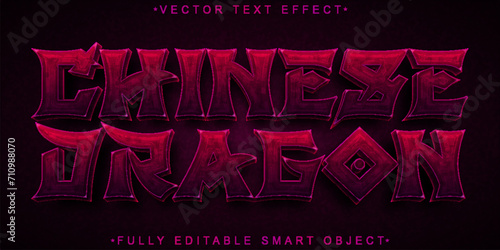 Chinese Dragon Vector Fully Editable Smart Object Text Effect