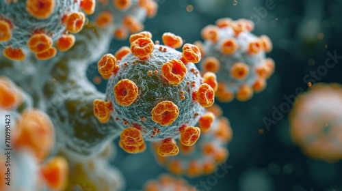 Chickenpox Virus Under Microscope AI Generated photo