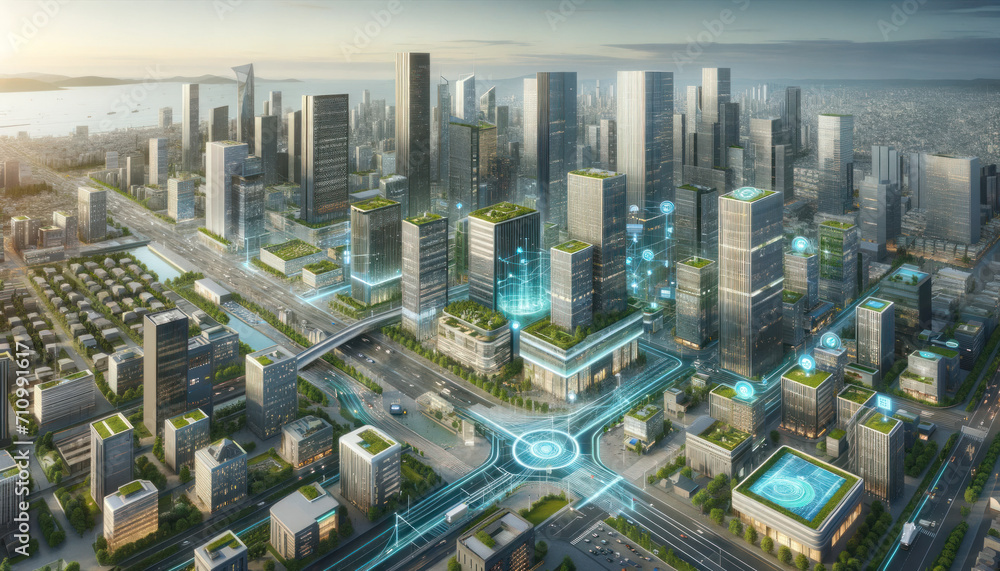 Fototapeta Vision of the Future: Smart City Advancements