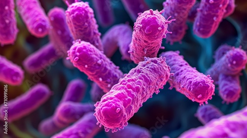 Yersinia Pestis Plague Bacteria Under a Microscope AI Generated photo