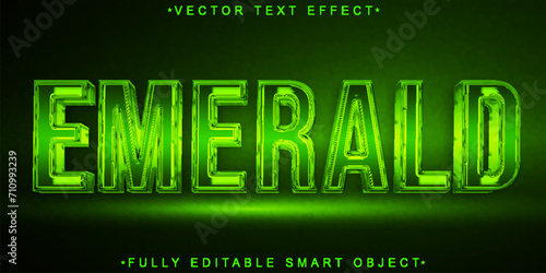 Green Shiny Gems Emerald Vector Fully Editable Smart Object Text Effect