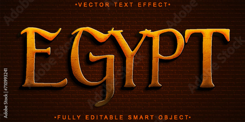 Historical Orange Worn Egypt Vector Fully Editable Smart Object Text Effect