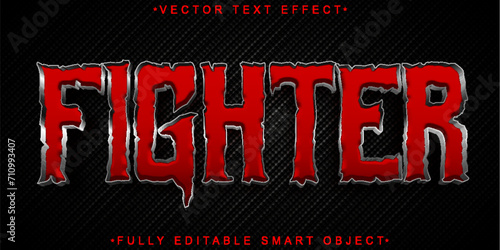 Red Fighter Vector Fully Editable Smart Object Text Effect