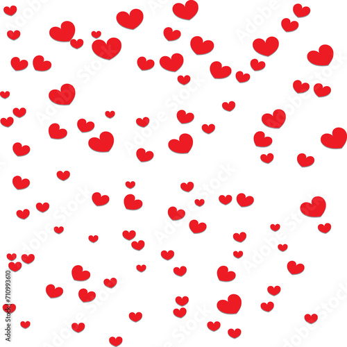 Red Hearts Falling. Valentine’s day Background.