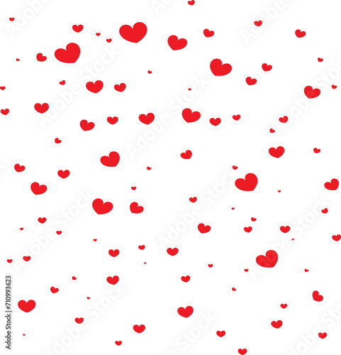 Red Hearts Falling. Valentine’s day Background.