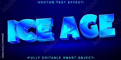 Blue Ice Age Vector Fully Editable Smart Object Text Effect