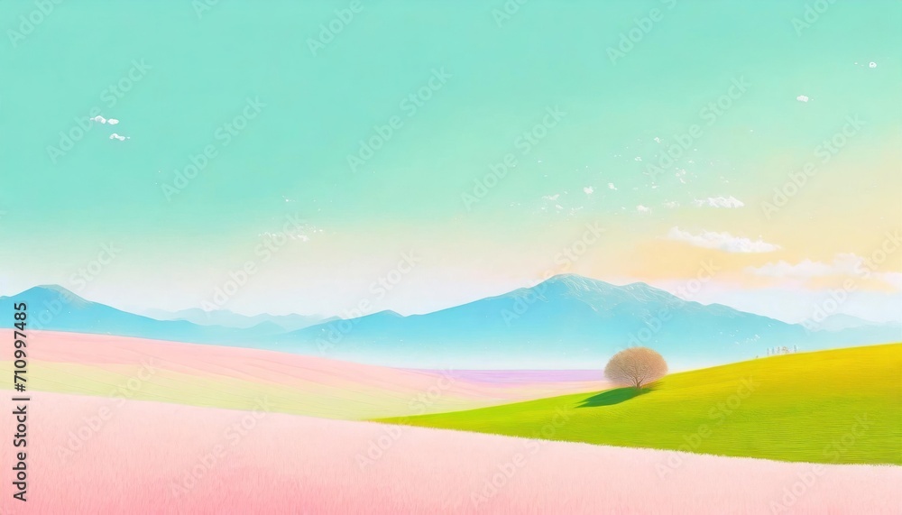 Miimal landspace , pastel color