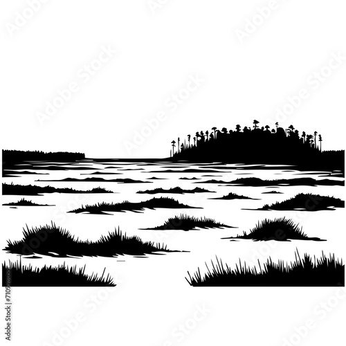 Bog Landscape Vector Logo Art photo