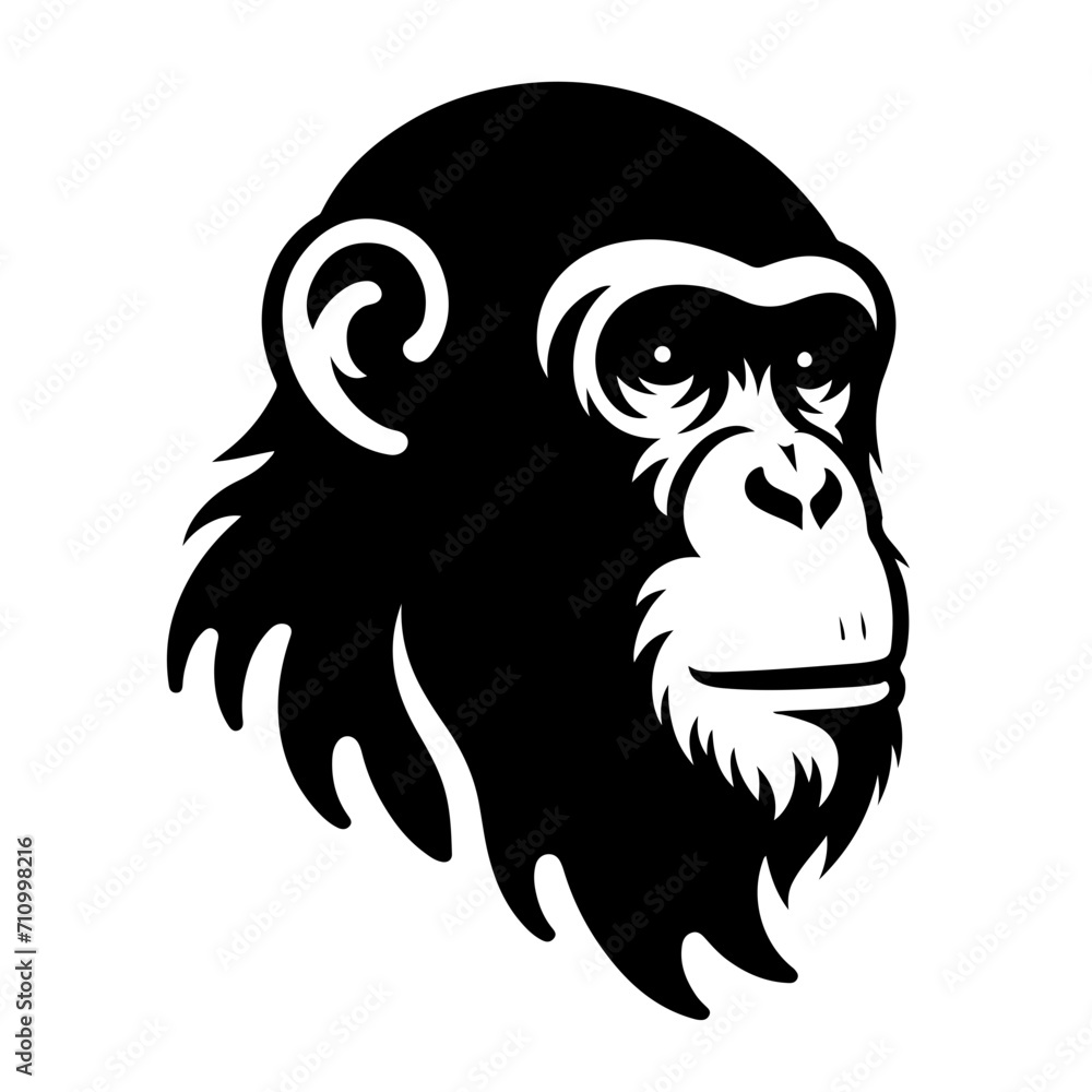 Chimpanzee Vector Logo Art