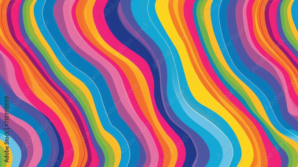 Abstract background of rainbow groovy Wavy Lines design in 1970s Hippie Retro style. Vector pattern ready to use for cloth, textile, wrap and other Abstract background of rainbow groovy Wavy Lines design in 1970s Hippie Retro style. Vector pattern ready to use for cloth, textile, wrap and other