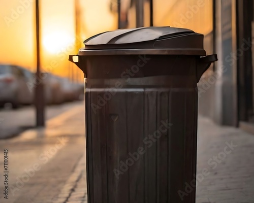 garbage bin in the city