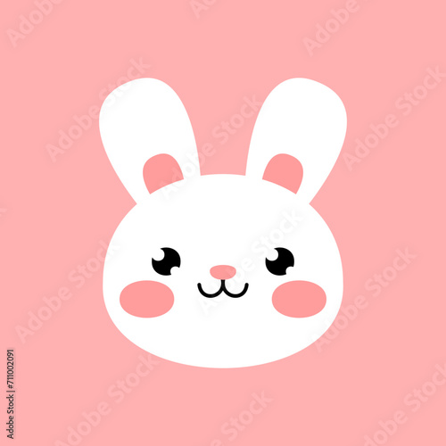 Bunny face illustration. Vector Easter bunny icon.