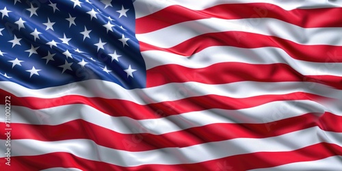 The picture captures the American flag waving in the wind. Suitable for patriotic themes and national celebrations