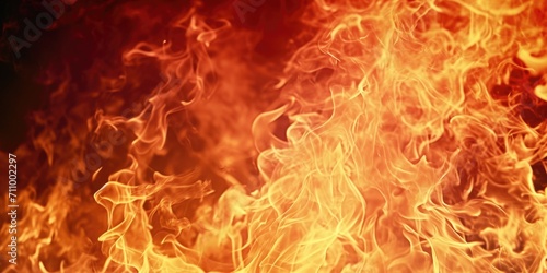 Close-up shot of a fire with a black background. Perfect for adding warmth and intensity to any design or project