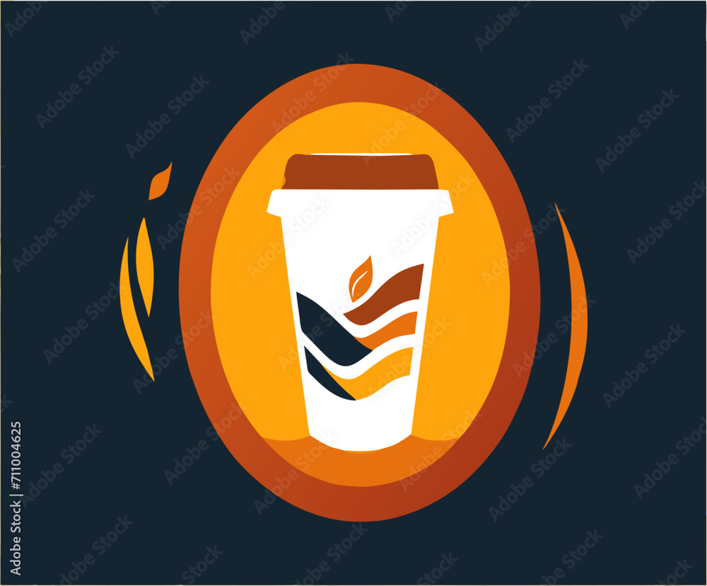 A coffee cup with a marketing logo vektor illustation A coffee cup with a marketing logo vektor illustation