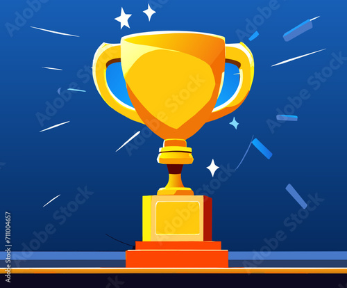 A podium with a marketing trophy vektor illustation