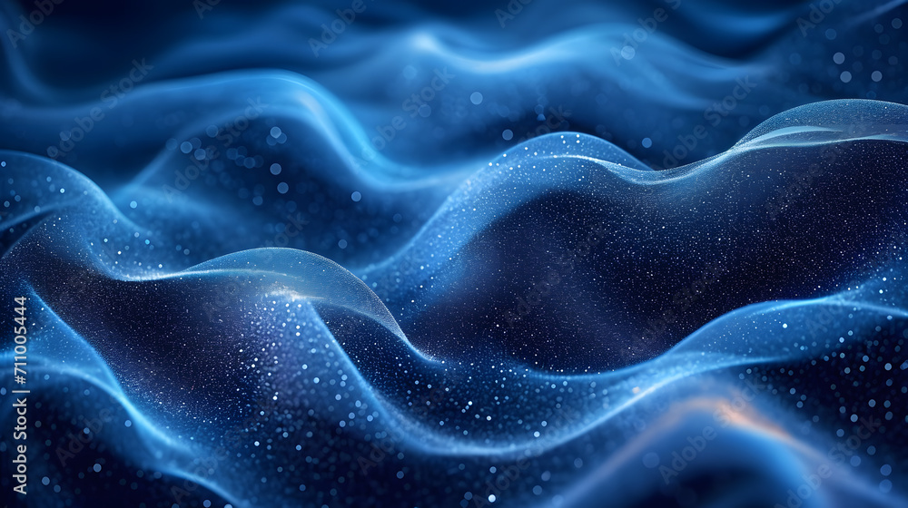 Obraz premium Blue abstract gradient background grain texture effect dark vibrant color flow copy space