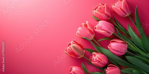 Tulips flower banner, March...