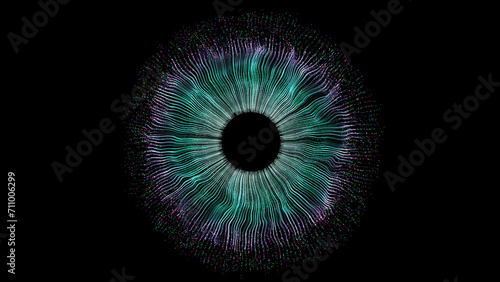 Eye Iris Abstract Concept Entertainment Artificial Intelligence Research Science Promotion Human Technology Industry with Business and Technology Look