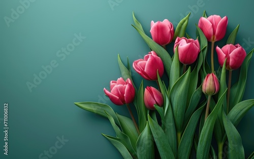 Tulips flower banner, March...