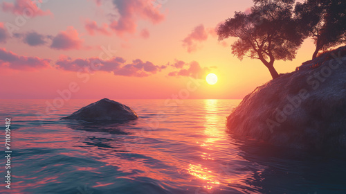 Beautiful seascape at sunset