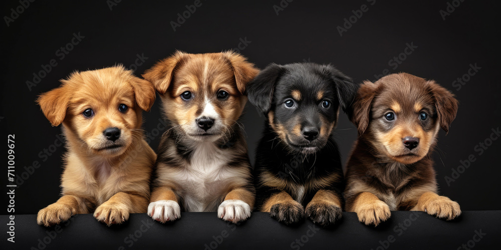 Adorable puppies in a row Adorable puppies in a row